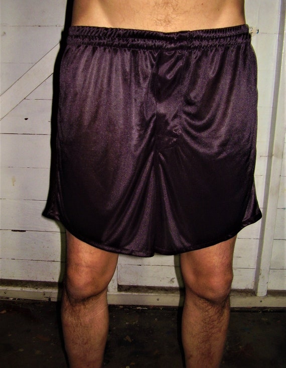 Vintage Black Nylon Boxer Shorts L Lounge Shorts - image 3