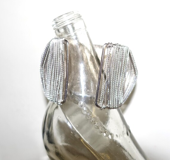 Silver tone Multiple String Cuff Bracelet - image 2