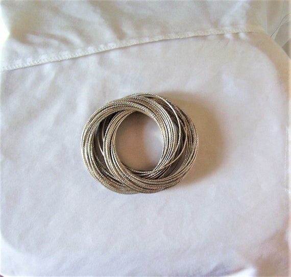 Silver tone Multi Strand Bracelet - image 2