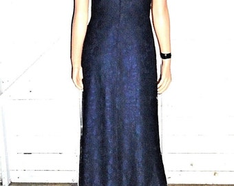 Lauren Ralph Lauren Navy Blue Black Lace Maxi Dress 4 - Etsy