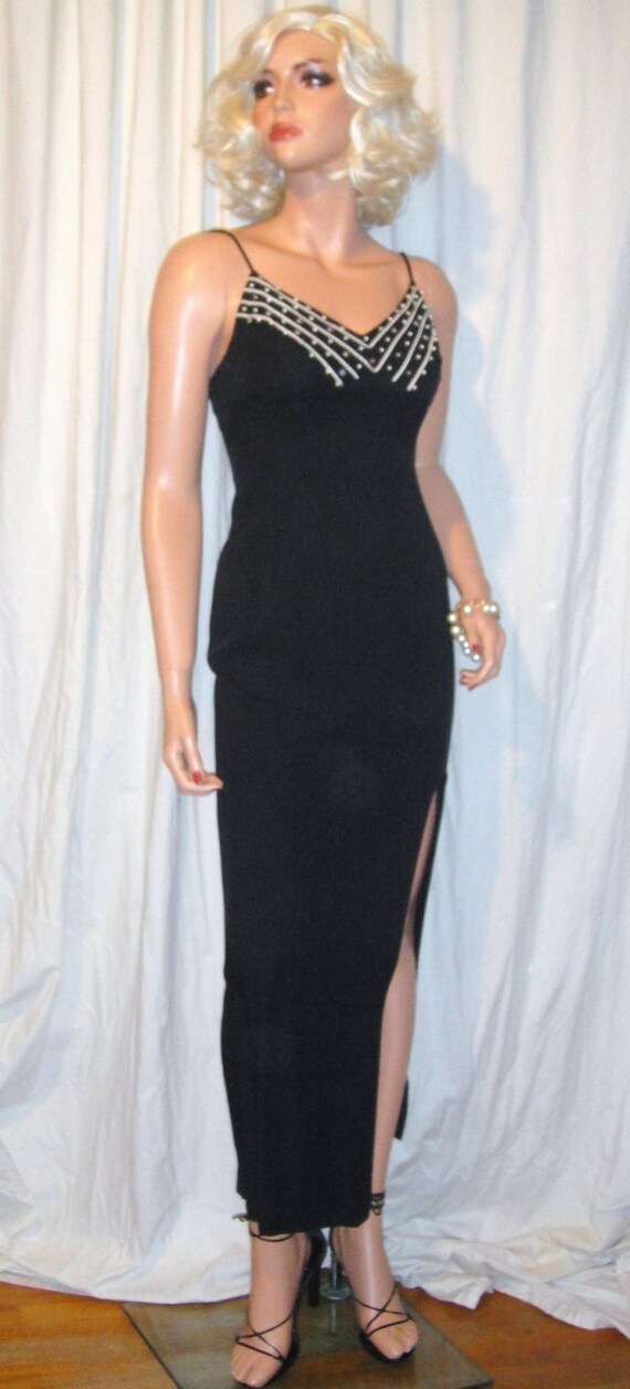 Vintage Jessica McClintock Gunne Sax Black Dress … - image 2