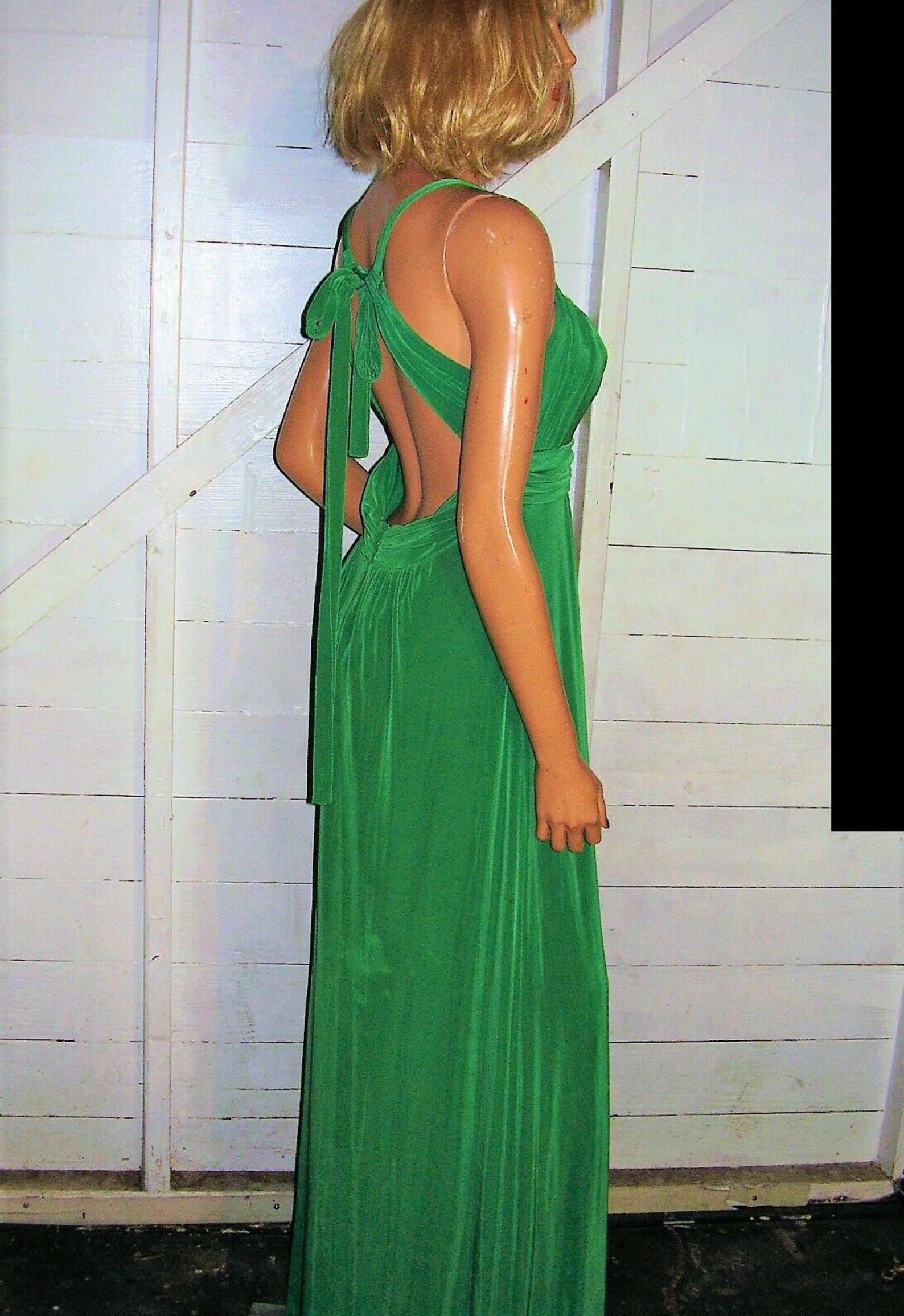 Rubber Ducky Productions Green Maxi Dress Sz L Etsy