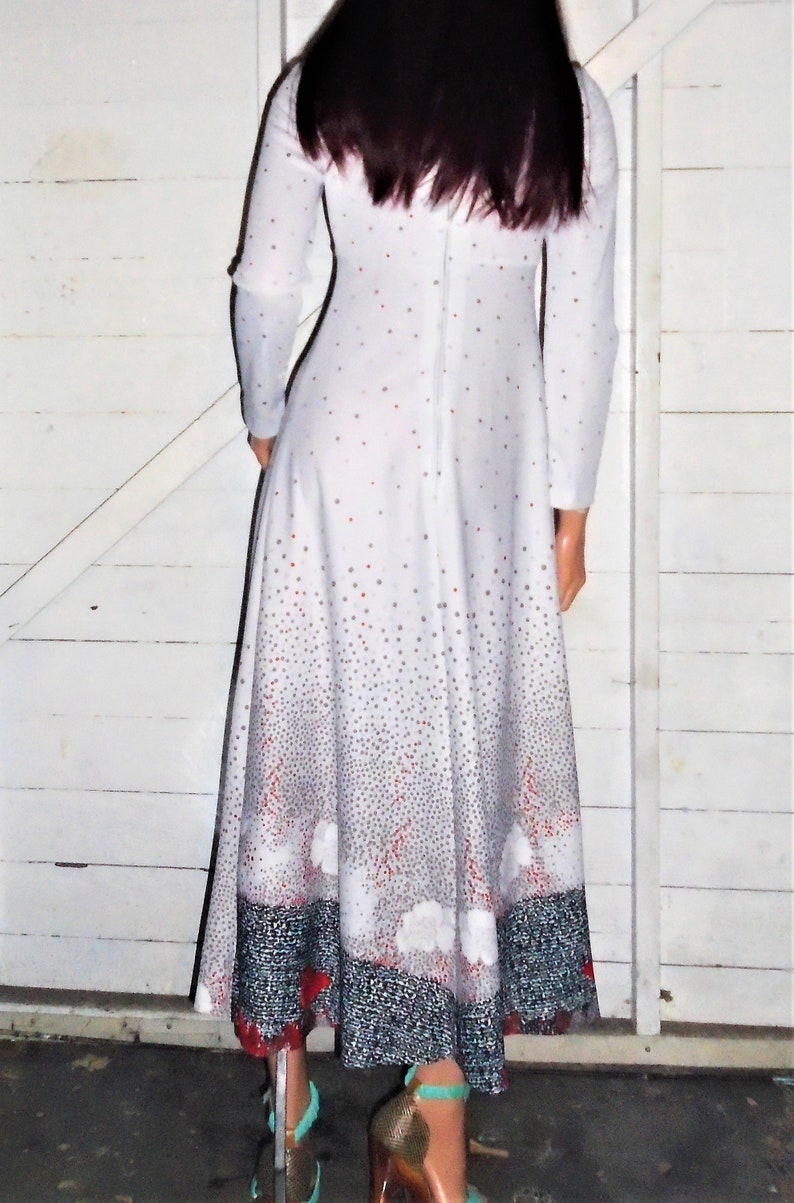 Light Gray Polka Dot Maxi Dress S image 5