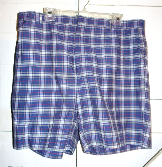 Vintage Blue Plaid Bermuda Shorts 38