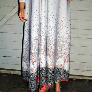 Light Gray Polka Dot Maxi Dress S image 3