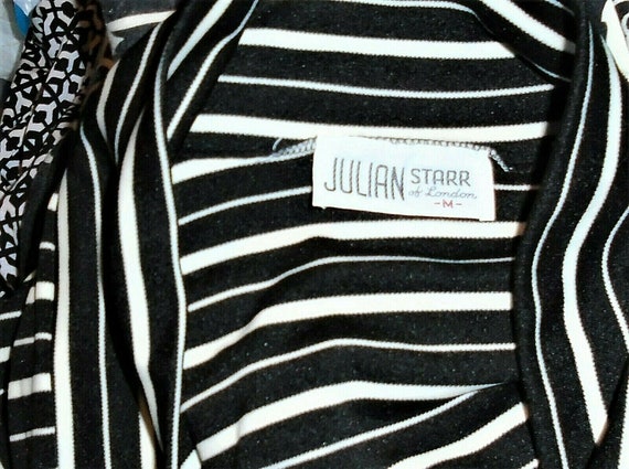 Julian Starr of London Black White Striped Dress M - image 6