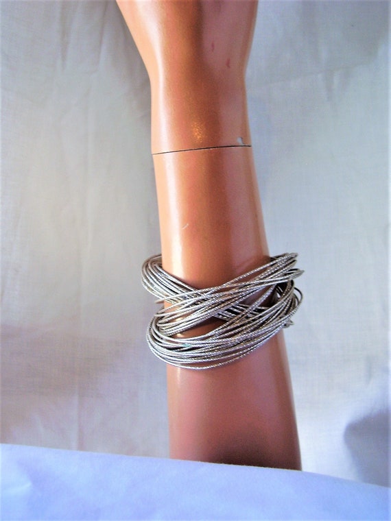 Silver tone Multi Strand Bracelet - image 1