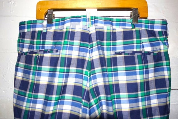 Vintage Blue Green plaid Pants 39 - image 5