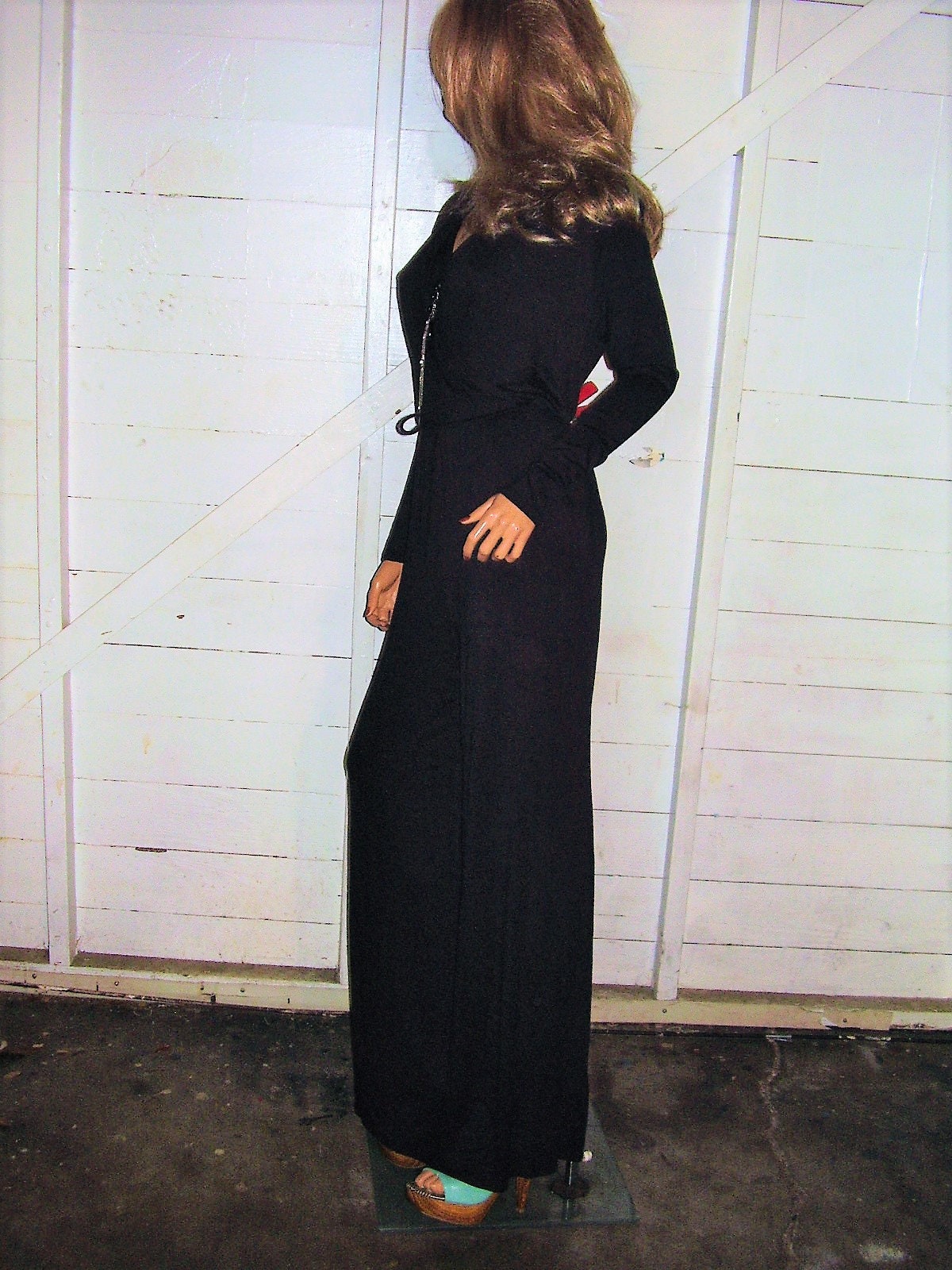 Black Faux Wrap Cinch Waist Jumpsuit Sz M - Etsy