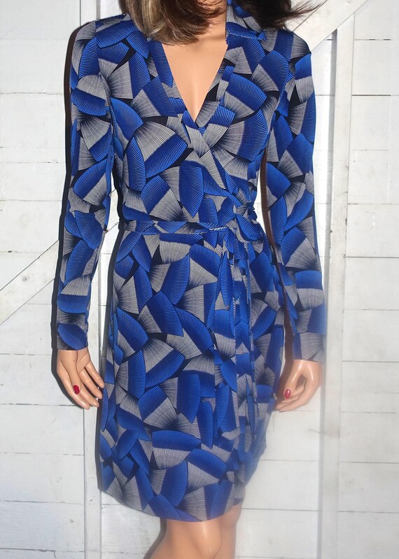 calvin klein blue wrap dress Calvin Klein Womens Blue Tie Hi-lo Hem Chiffon Flutter Sleeve Faux Wrap Dress