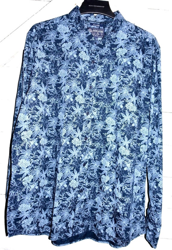 American Rag Navy Blue Floral Shirt XXL