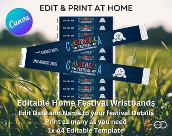 edit and print festival wristbands glastonbury home decoration party download