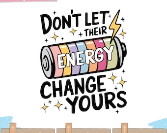 Positive Energy PNG: Mental Health Awareness Graphic (Digital Download)