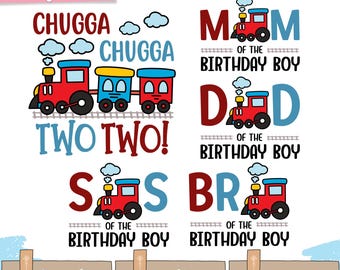Train Birthday Boy PNG: Chugga Two Two Family (Digital Download)