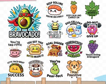 Kawaii Animal Affirmation PNG: Funny Pun Sticker & Mug Design (Digital Download)