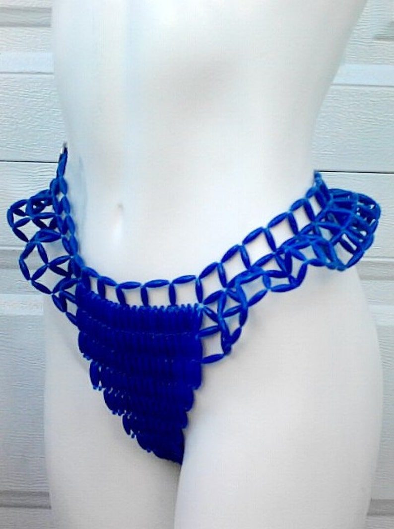 Royal Blue Beaded Bikini Top / Bra Ruffled and Beaded Bikini Etsy