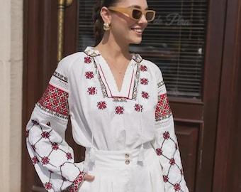 Vyshyvanka Woman - Cotton Embroidered Blouse | Boho Folk Shirt