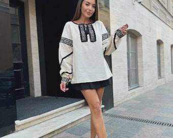Vyshyvanka Blouse – Embroidered Cotton Folk Shirt, Ethnic Boho Style