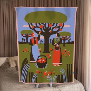 Hutsul Blanket Bedding Inspired by Ukrainian Folk Art - Cozy Kilim Rug l Ukrainian Blanket l Made in Ukraine l Hutsul Tapestry Throw