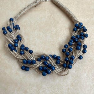 Handmade Boho Chic Wood Bead Necklace - The Braided Beauty, Ukrainian Gifts / Made in Ukraine