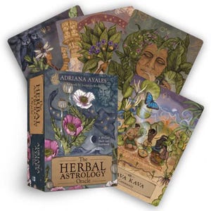 Jeu de cartes de tarot en langue anglaise et jeu de cartes Oracle d'astrologie à base de plantes - Cadeau parfait pour femme