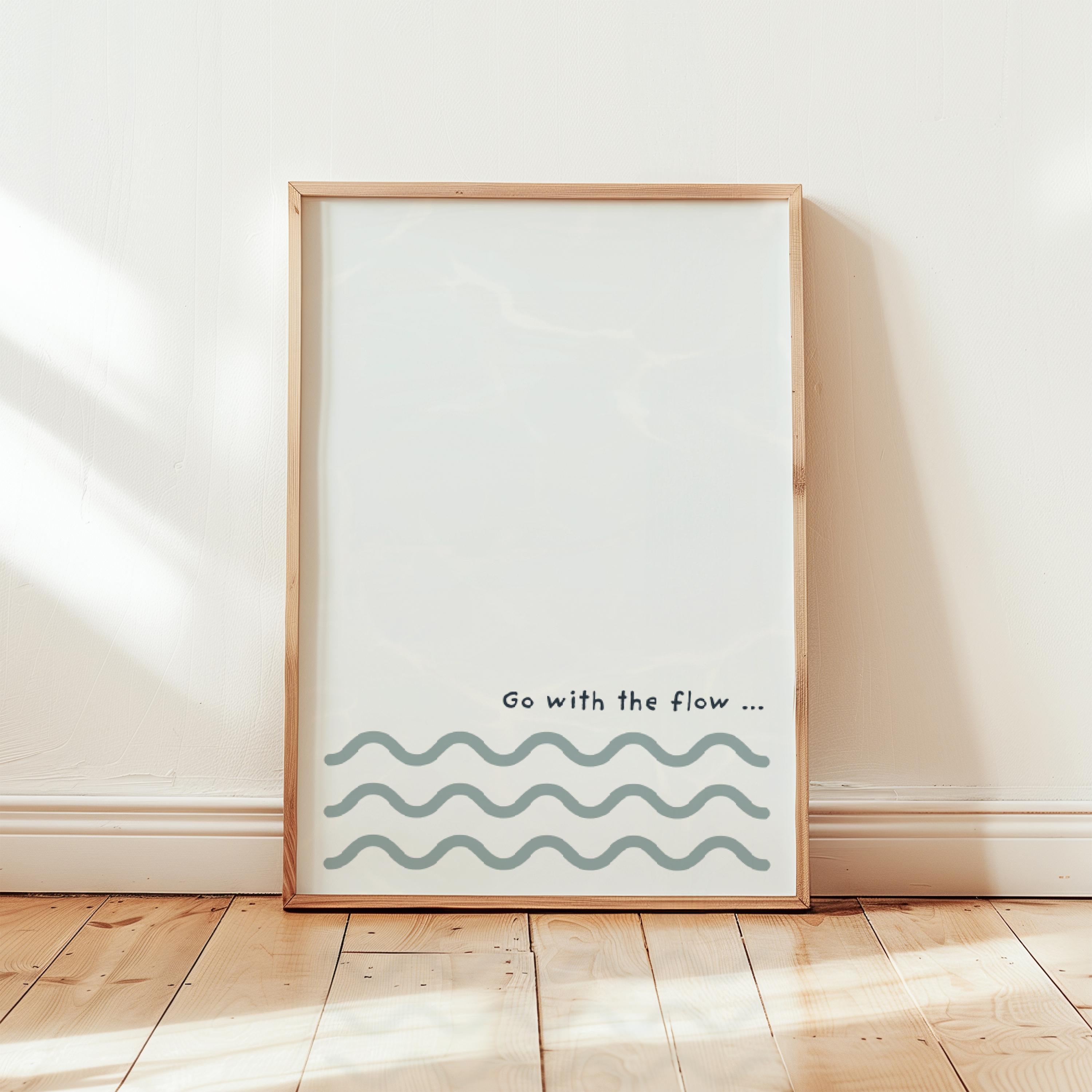 Go With the Flow Wall Art Poster, Minimalist, Minimalism, Neutral Wall ...
