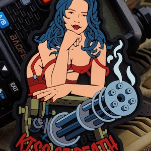 Toppa in PVC Army Girl, toppa morale tattica per ragazze, toppa ragazza dai capelli rossi