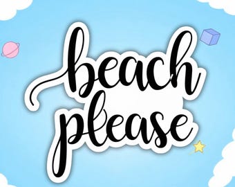 Adesivo in vinile "Beach Please"