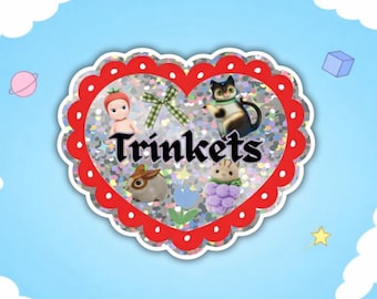 Naklejka w kształcie serca, naklejka z kolażem zabawek w stylu vintage, winyl brokatowy (wodoodporny)