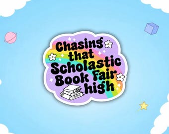 Sticker hoge schoolboekenbeurs, nostalgische lezerssticker, leesgrage humor-vinyl (waterdicht)
