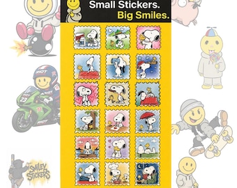 Snoopy Stamp Stickers | Peanuts Style Vinyl Decals (Waterproof Planner Journal)