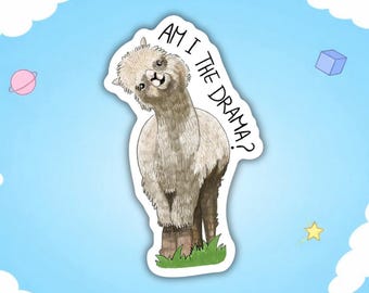 Adesivo Drama Llama, divertente decalcomania con alpaca, accessorio per laptop in vinile impermeabile