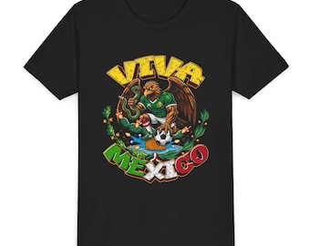 Camiseta de fútbol de México para niños, camiseta juvenil para aficionados al fútbol mexicano, camiseta de fútbol para niños y niñas, camiseta con el emblema del águila azteca Viva México.