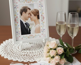 Floral Photo Frame Cross Stitch Chart