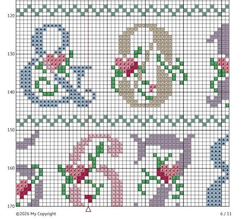 Wedding Alphabet Cross Stitch Chart with Numbers & Ampersand Digital PDF Instant Download image 6