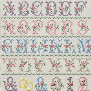 Wedding Alphabet Cross Stitch Chart with Numbers & Ampersand Digital PDF Instant Download image 2