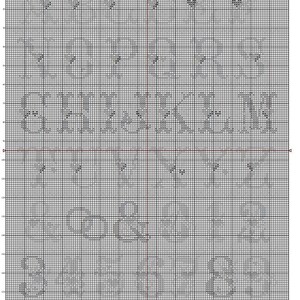 Wedding Alphabet Cross Stitch Chart with Numbers & Ampersand Digital PDF Instant Download image 13