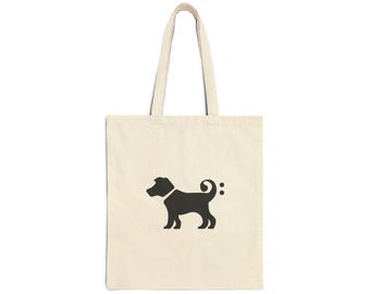 Bass Clef Dog - Musical Graphic Tote Bag - Dog Parent Present, Musician Accessories, Dog Mom/Dad Gift, Canvas Music Bag, Music Theme Bag