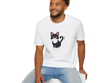 Bass Clef Tuxedo Cat Graphic Shirt