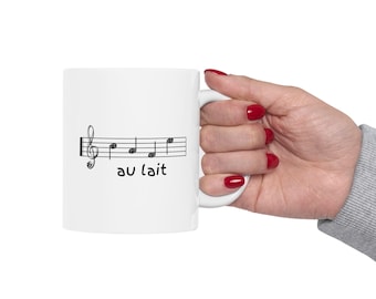 CAFE au lait Mug in Treble Clef (11oz/15oz)