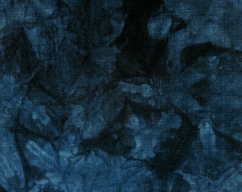 SWATCH: 32 ct Cross Stitch Fabric India Ink Blue Black Hand Dyed