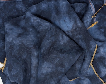 Hand Dyed Navy Blue & Black Cross Stitch Linen: INDIA INK (28/32/36/40 count) Fat Quarters/Swatches