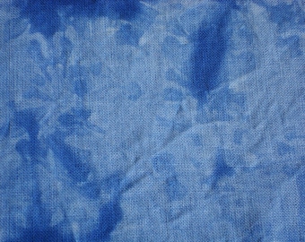 SKY Denim Blue Cross Stitch Evenweave Fabric, 100 percent Organic Hemp