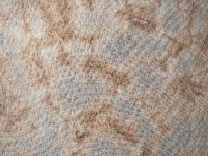 LONDON FOG 32 count Hand Dyed Fabric for Cross Stitch, Organic Hemp in Warm Browns, Grey, Taupe & Blue image 8