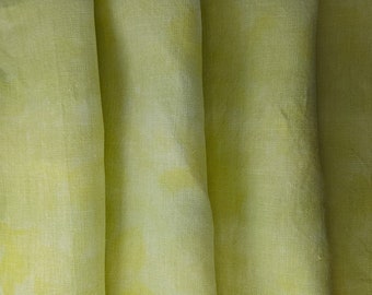 TRONDHEIM Pale Chartreuse Cross Stitch Linen Fabric, Acid Yellow Embroidery Fabric