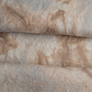 LONDON FOG 32 count Hand Dyed Fabric for Cross Stitch, Organic Hemp in Warm Browns, Grey, Taupe & Blue image 3