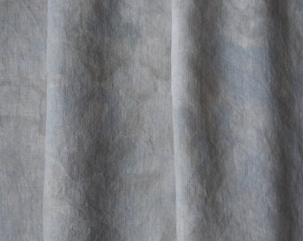 CERULEAN BLUE Hand Dyed Raw Silk NOIL Fabric 