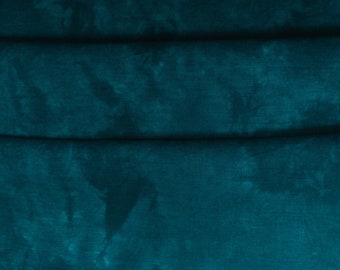 JAKOBSTAD Blue Green Teal Evenweave Fabric for Cross Stitch, Quarter Yard, 32 count, Organic Hemp Embroidery Material