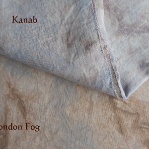 LONDON FOG 32 count Hand Dyed Fabric for Cross Stitch, Organic Hemp in Warm Browns, Grey, Taupe & Blue image 5