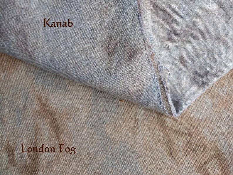 LONDON FOG 32 count Hand Dyed Fabric for Cross Stitch, Organic Hemp in Warm Browns, Grey, Taupe & Blue image 5